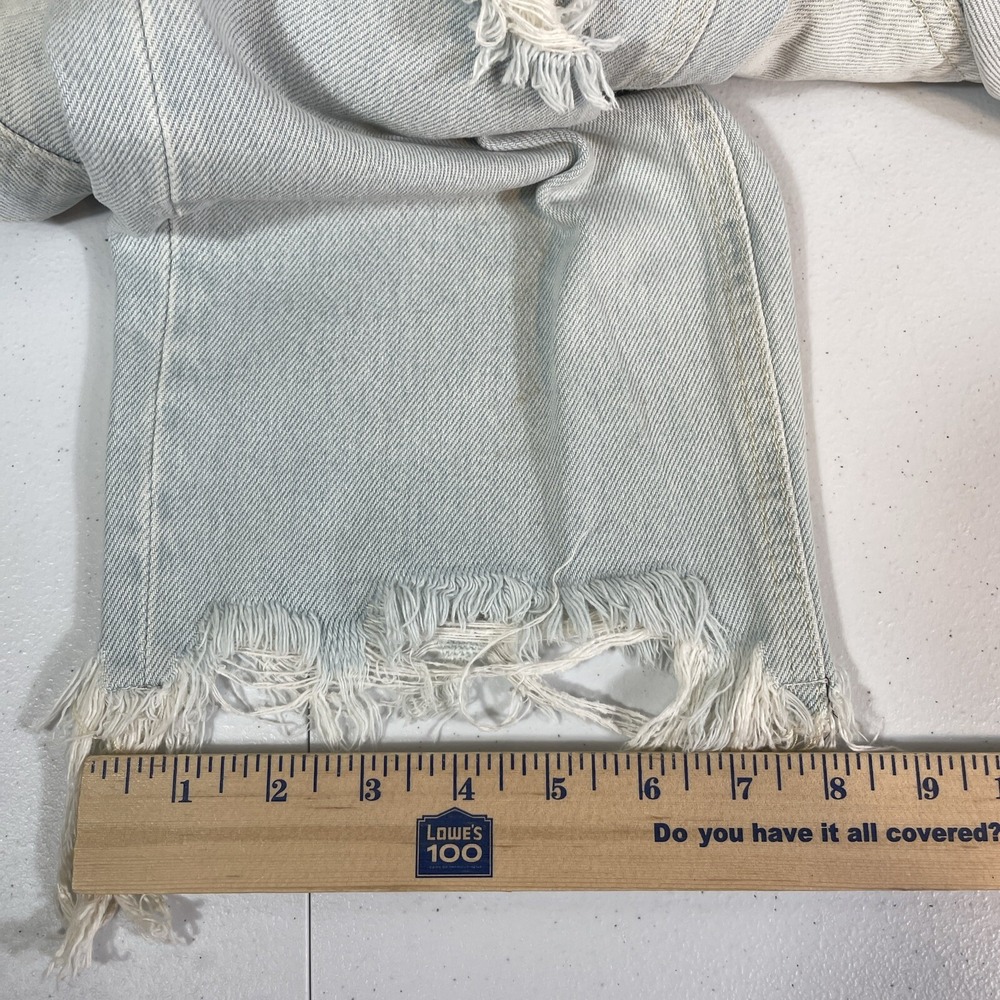 We The Free Jeans Womens Size 27 Light Wash Distressed Raw Hem Cotton Skater - Picture 11 of 13